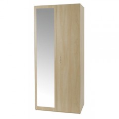 Woodgrain 2 Door Wardrobe with Mirror